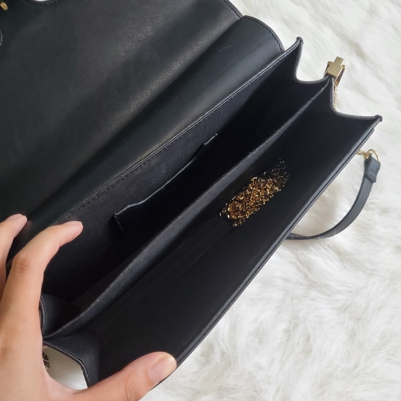 Topshop Peony Black Leather and Suede Shoulder Bag - Picture 4 of 5